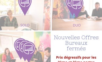 Bureaux fermés pour 1 à 3 personnes