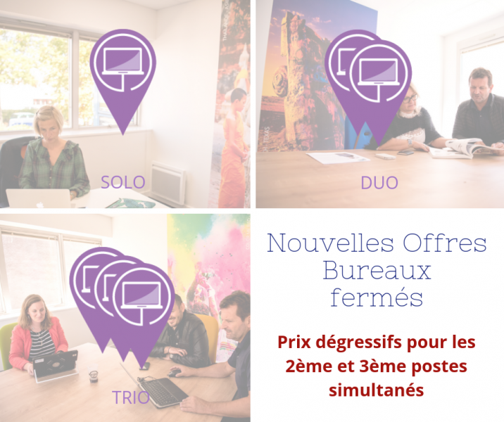 Offres bureaux fermés Bureaux fermés pour 1 à 3 personnes